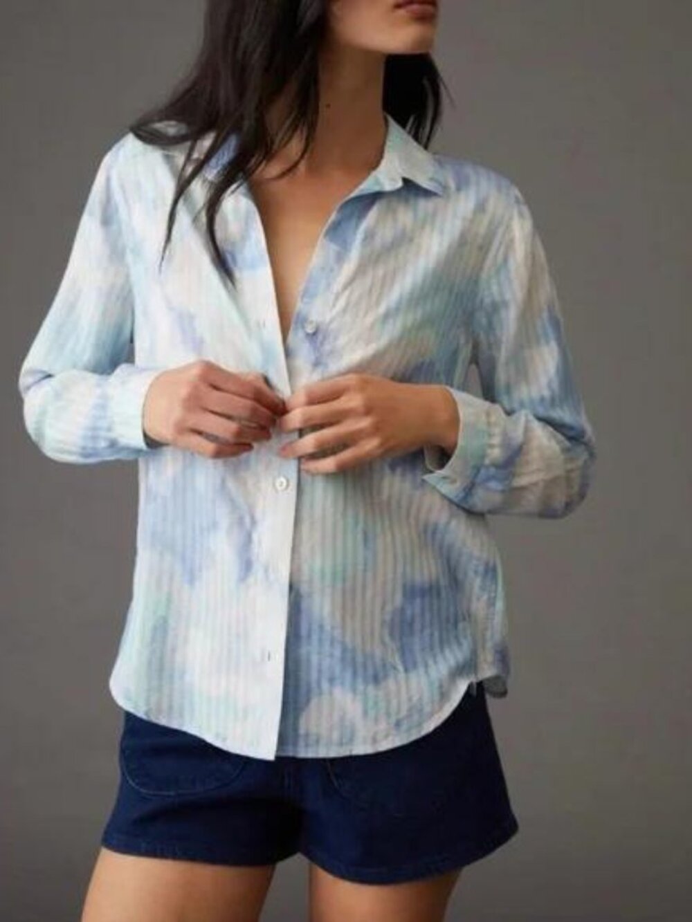 Cloth & Stone by Anthropologie Watercolor Button up Blouse